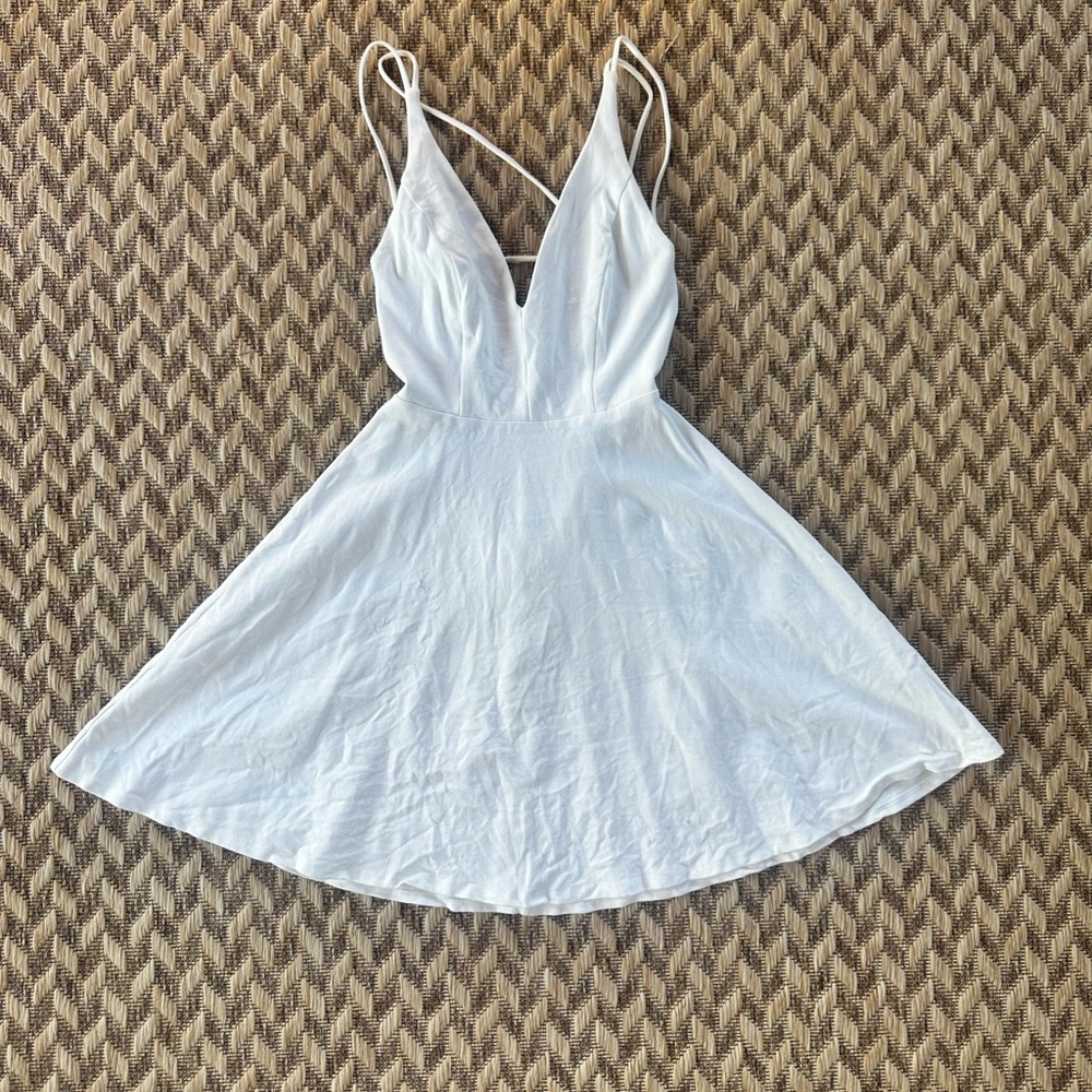 White Lulu’s Cross Back Skater Dress